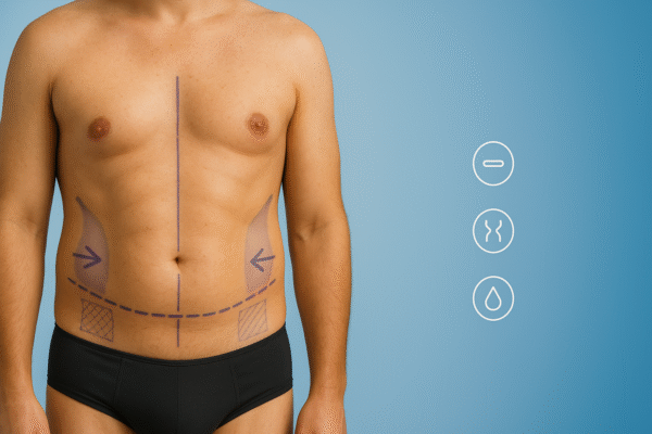 "Marcado previo a una liposucción abdominal en Marbella - España."