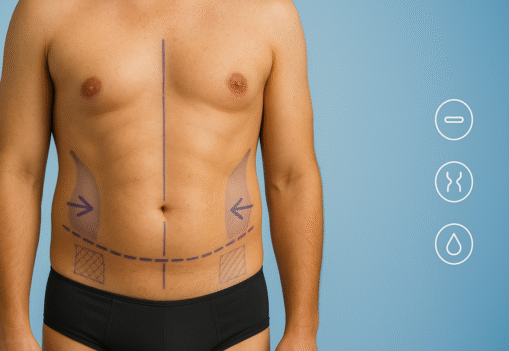 "Marcado previo a una liposucción abdominal en Marbella - España."