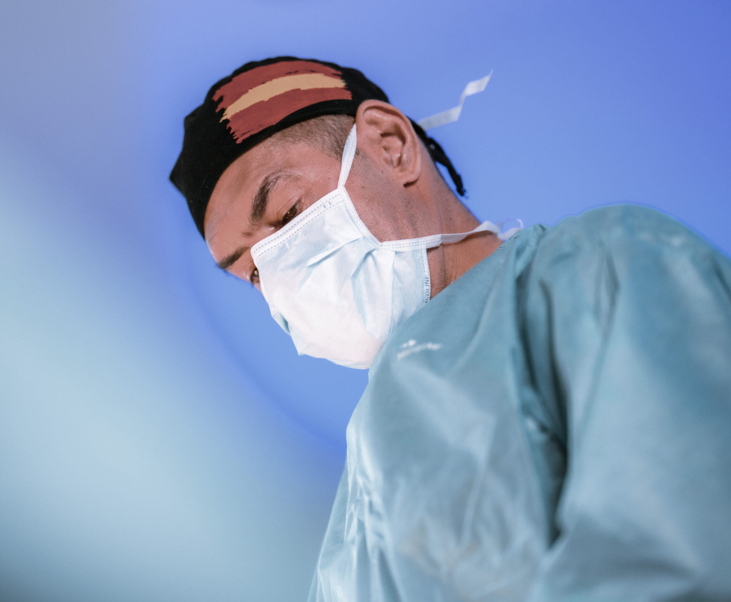 Cosmetic surgeon ready to perform surgery in Marbella, Spain.